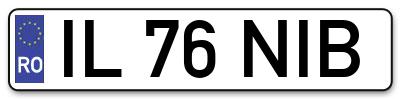 Placuta inmatriculare numar auto  IL-76-NIB, IL 76 NIB, IL76NIB