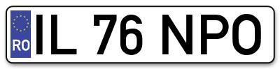 Placuta inmatriculare numar auto  IL-76-NPO, IL 76 NPO, IL76NPO