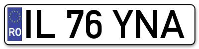 Placuta inmatriculare numar auto  IL-76-YNA, IL 76 YNA, IL76YNA