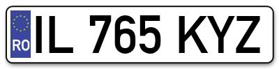 Placuta inmatriculare numar auto  IL-765-KYZ, IL 765 KYZ, IL765KYZ