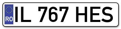 Placuta inmatriculare numar auto  IL-767-HES, IL 767 HES, IL767HES