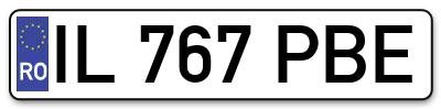 Placuta inmatriculare numar auto  IL-767-PBE, IL 767 PBE, IL767PBE