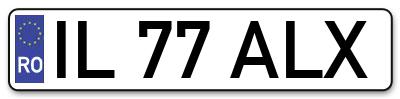 Placuta inmatriculare numar auto  IL-77-ALX, IL 77 ALX, IL77ALX
