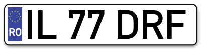 Placuta inmatriculare numar auto  IL-77-DRF, IL 77 DRF, IL77DRF