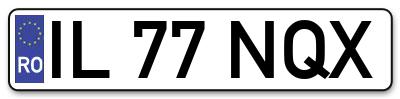 Placuta inmatriculare numar auto  IL-77-NQX, IL 77 NQX, IL77NQX