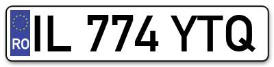 Placuta inmatriculare numar auto  IL-774-YTQ, IL 774 YTQ, IL774YTQ
