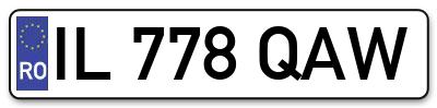 Placuta inmatriculare numar auto  IL-778-QAW, IL 778 QAW, IL778QAW