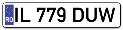Placuta inmatriculare numar auto  IL-779-DUW, IL 779 DUW, IL779DUW
