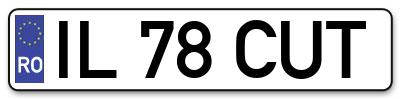 Placuta inmatriculare numar auto  IL-78-CUT, IL 78 CUT, IL78CUT