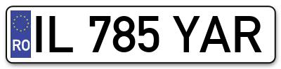 Placuta inmatriculare numar auto  IL-785-YAR, IL 785 YAR, IL785YAR