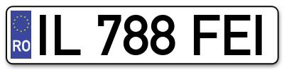 Placuta inmatriculare numar auto  IL-788-FEI, IL 788 FEI, IL788FEI