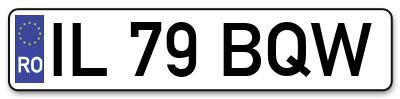 Placuta inmatriculare numar auto  IL-79-BQW, IL 79 BQW, IL79BQW