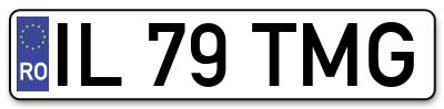 Placuta inmatriculare numar auto  IL-79-TMG, IL 79 TMG, IL79TMG