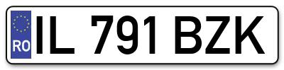 Placuta inmatriculare numar auto  IL-791-BZK, IL 791 BZK, IL791BZK