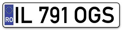 Placuta inmatriculare numar auto  IL-791-OGS, IL 791 OGS, IL791OGS
