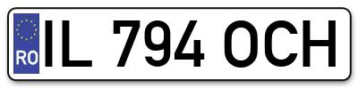 Placuta inmatriculare numar auto  IL-794-OCH, IL 794 OCH, IL794OCH