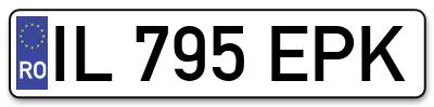 Placuta inmatriculare numar auto  IL-795-EPK, IL 795 EPK, IL795EPK