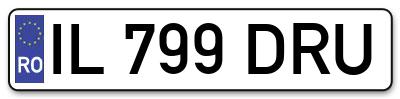 Placuta inmatriculare numar auto  IL-799-DRU, IL 799 DRU, IL799DRU