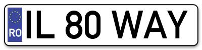 Placuta inmatriculare numar auto  IL-80-WAY, IL 80 WAY, IL80WAY