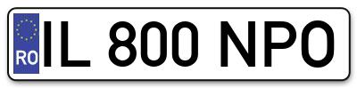 Placuta inmatriculare numar auto  IL-800-NPO, IL 800 NPO, IL800NPO