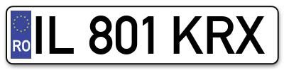 Placuta inmatriculare numar auto  IL-801-KRX, IL 801 KRX, IL801KRX