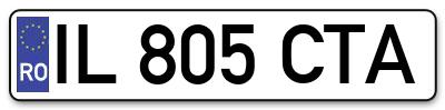 Placuta inmatriculare numar auto  IL-805-CTA, IL 805 CTA, IL805CTA