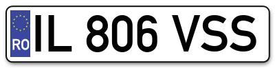 Placuta inmatriculare numar auto  IL-806-VSS, IL 806 VSS, IL806VSS