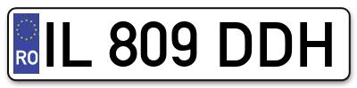 Placuta inmatriculare numar auto  IL-809-DDH, IL 809 DDH, IL809DDH