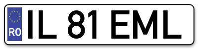 Placuta inmatriculare numar auto  IL-81-EML, IL 81 EML, IL81EML