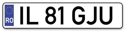 Placuta inmatriculare numar auto  IL-81-GJU, IL 81 GJU, IL81GJU