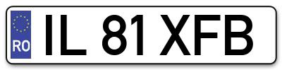 Placuta inmatriculare numar auto  IL-81-XFB, IL 81 XFB, IL81XFB