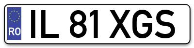 Placuta inmatriculare numar auto  IL-81-XGS, IL 81 XGS, IL81XGS