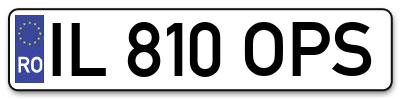 Placuta inmatriculare numar auto  IL-810-OPS, IL 810 OPS, IL810OPS