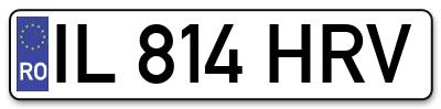 Placuta inmatriculare numar auto  IL-814-HRV, IL 814 HRV, IL814HRV