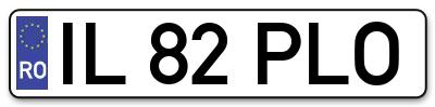 Placuta inmatriculare numar auto  IL-82-PLO, IL 82 PLO, IL82PLO
