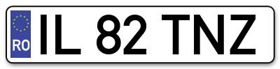 Placuta inmatriculare numar auto  IL-82-TNZ, IL 82 TNZ, IL82TNZ