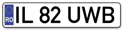 Placuta inmatriculare numar auto  IL-82-UWB, IL 82 UWB, IL82UWB
