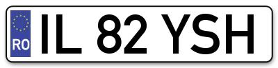 Placuta inmatriculare numar auto  IL-82-YSH, IL 82 YSH, IL82YSH