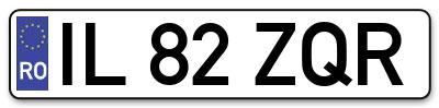 Placuta inmatriculare numar auto  IL-82-ZQR, IL 82 ZQR, IL82ZQR