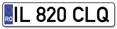 Placuta inmatriculare numar auto  IL-820-CLQ, IL 820 CLQ, IL820CLQ