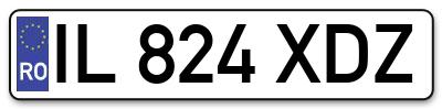 Placuta inmatriculare numar auto  IL-824-XDZ, IL 824 XDZ, IL824XDZ