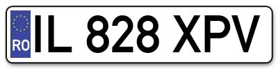 Placuta inmatriculare numar auto  IL-828-XPV, IL 828 XPV, IL828XPV