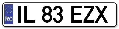 Placuta inmatriculare numar auto  IL-83-EZX, IL 83 EZX, IL83EZX