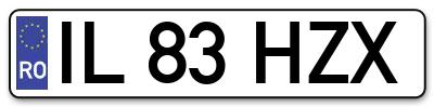 Placuta inmatriculare numar auto  IL-83-HZX, IL 83 HZX, IL83HZX