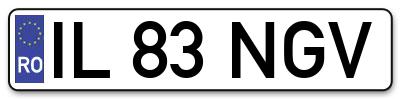 Placuta inmatriculare numar auto  IL-83-NGV, IL 83 NGV, IL83NGV