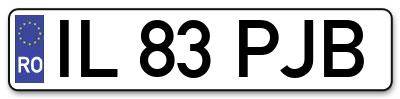 Placuta inmatriculare numar auto  IL-83-PJB, IL 83 PJB, IL83PJB