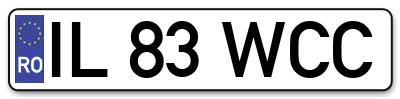 Placuta inmatriculare numar auto  IL-83-WCC, IL 83 WCC, IL83WCC