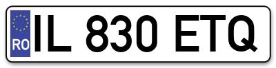 Placuta inmatriculare numar auto  IL-830-ETQ, IL 830 ETQ, IL830ETQ