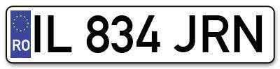 Placuta inmatriculare numar auto  IL-834-JRN, IL 834 JRN, IL834JRN