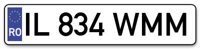 Placuta inmatriculare numar auto  IL-834-WMM, IL 834 WMM, IL834WMM